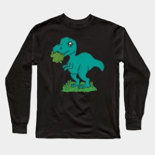 Shamrock dino st patricks day Long Sleeve T-Shirt